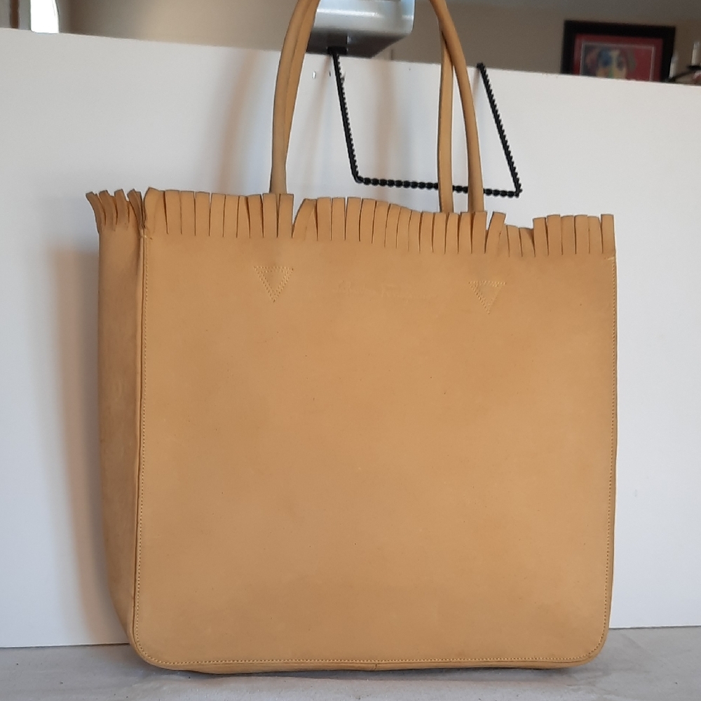 Salvatore Ferragamo Fringe Tan Tote